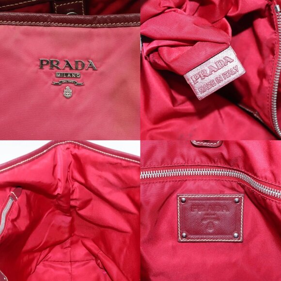 PRADA Tote Bag Nylon Pink Silver Auth mr613 - Picture 13 of 15